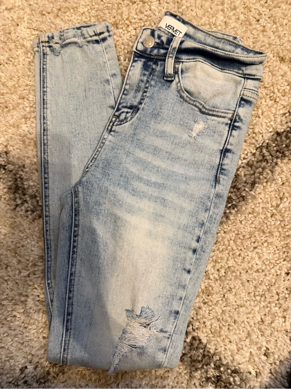 Vervet Acid Wash Distressed Women’s Jeans - Casual Slim Fit size 1